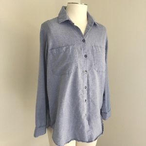 Topshop Button Shirt Size 8 Herringbone Pattern
